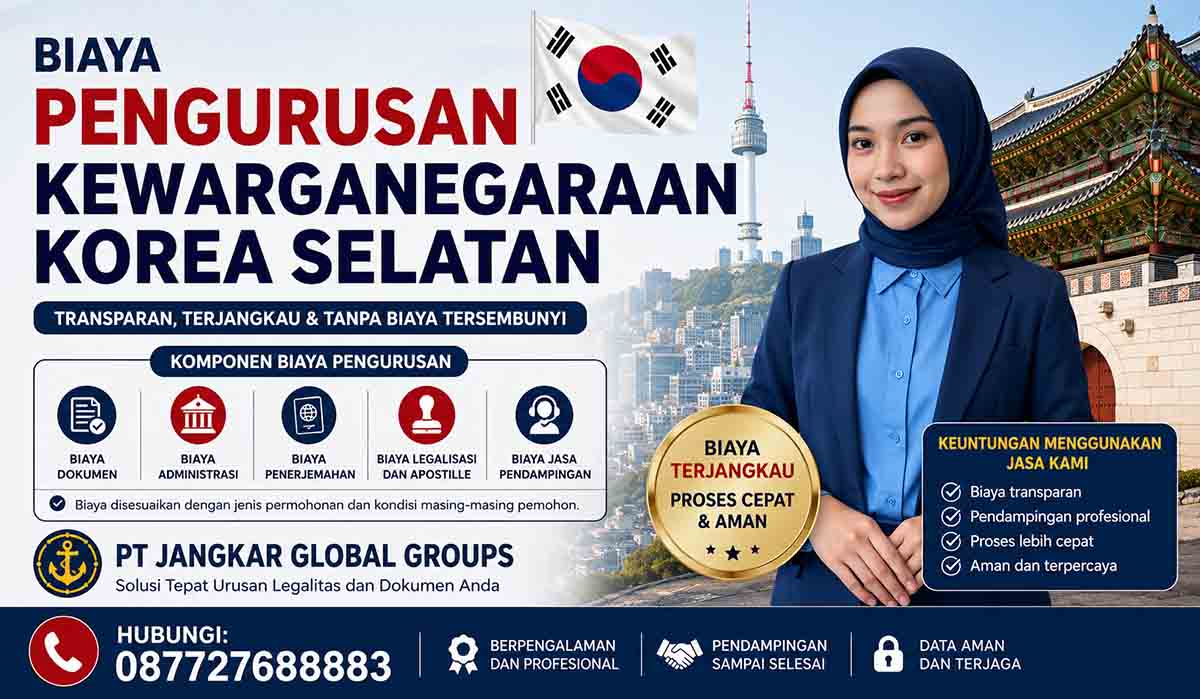 Biaya Pengurusan Kewarganegaraan Korea Selatan